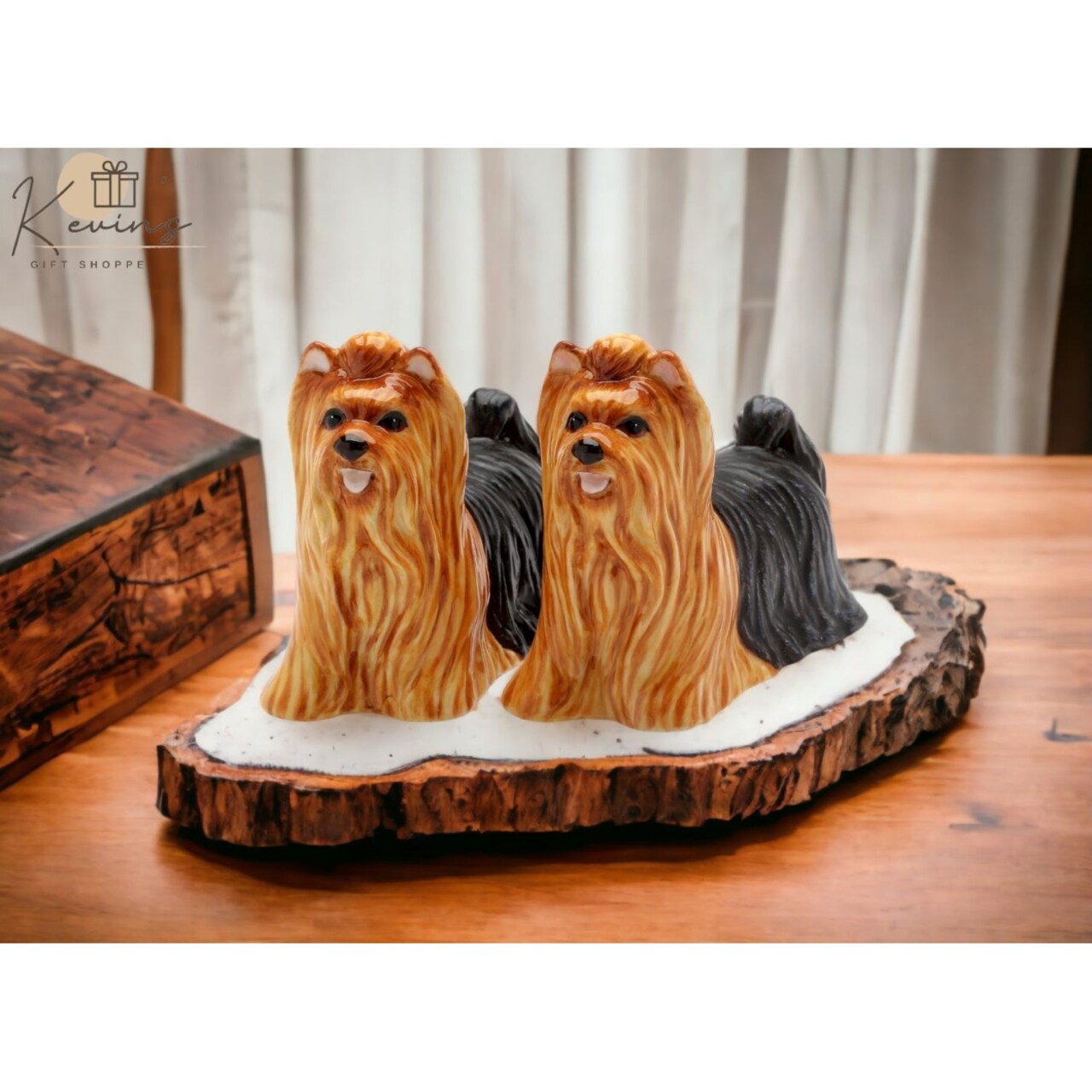Ceramic Yorkshire Terrier Dogs Salt and Pepper Shakers, Home Decor for Kitchen